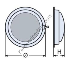 12V Paslanmaz Tavan Lambası 110mm
