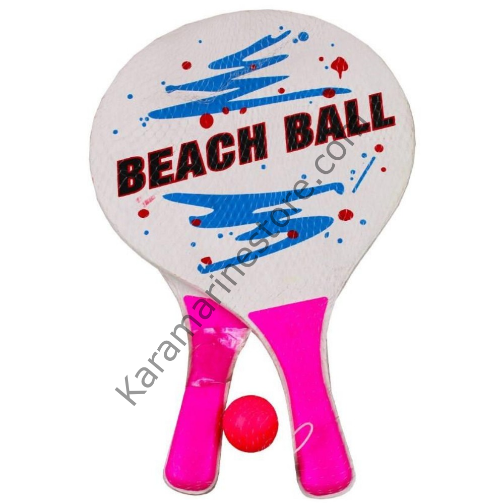 Beach Ball Tahta Raket - 3394 - Pembe