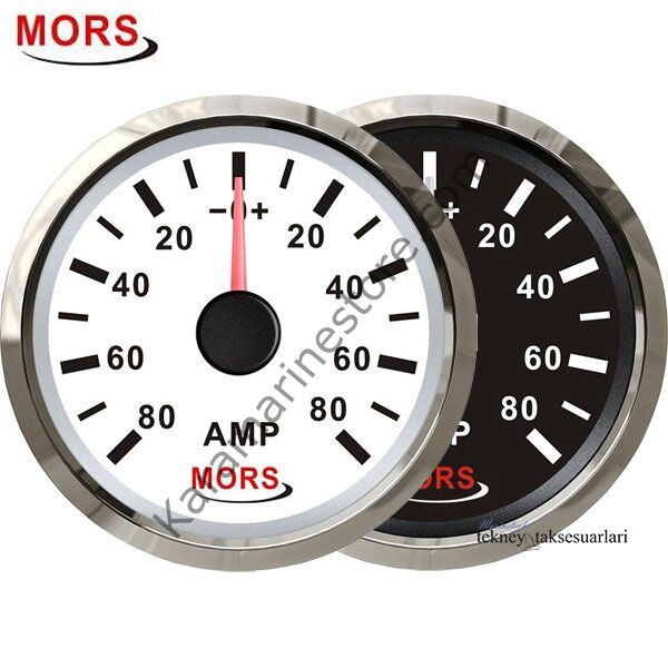 MORS Ampermetre ,12 / 24V 55mm, Şönt DAHİL