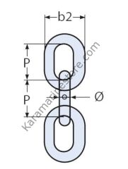 M10, 1 Metre Kalibre Zincir Galvaniz, DIN766, Tekne Irgat zinciri