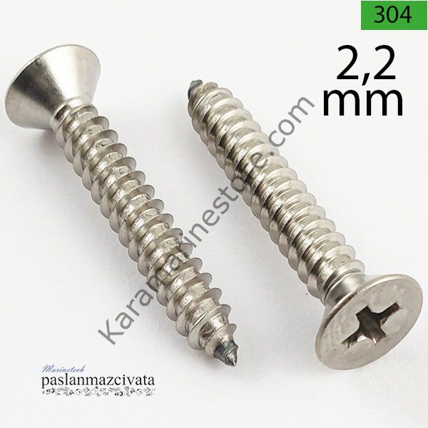 2,2mm Paslanmaz YHB Saç Vidası Çeşitleri DIN7982