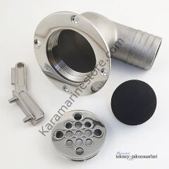 38mm, Paslanmaz Yer Süzgeçi, çekvalfli Tahliye, Yer Sifonu