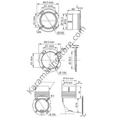 Ventilatör Konnektör Flanşı, 76 x 5mm, Beyaz