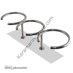 Paslanmaz Üçlü Bardak Tutucu, Bardaklık