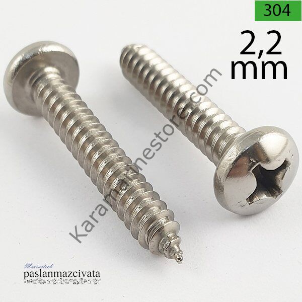 2,2mm Paslanmaz YSB Saç Vidası Çeşitleri DIN7981