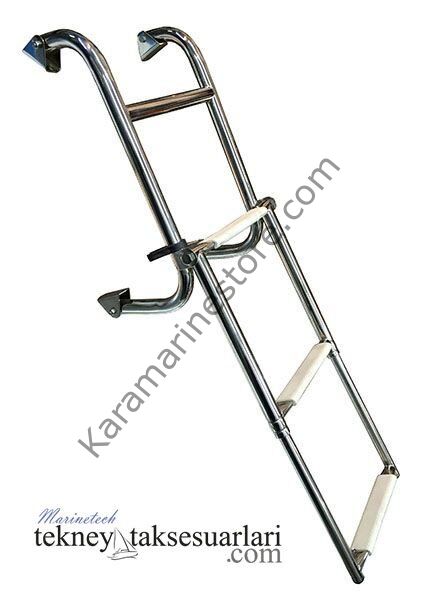 2+2 Basamaklı, Teleskopik Katlanır, Paslanmaz Merdiven
