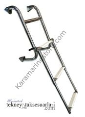 2+2 Basamaklı, Teleskopik Katlanır, Paslanmaz Merdiven