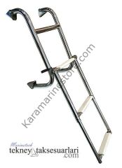2+2 Basamaklı, Teleskopik Katlanır, Paslanmaz Merdiven