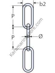 Ø 4 mm Paslanmaz Uzun Bakla Zincir DIN763