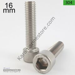 M16 Paslanmaz İmbus Civata Çeşitleri DIN912
