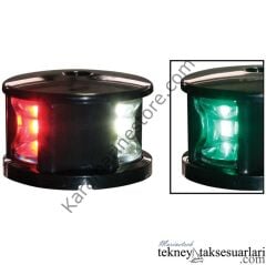 12m, İskele sancak pupa, 3'lü Seyir feneri, LED, Siyah