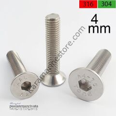 M4 Paslanmaz Havşa Baş İmbus Civata Çeşitleri DIN7991