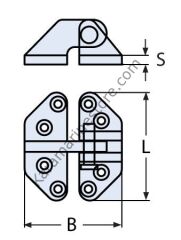 AYRILABİLİR MENTEŞE 65 X 74 X 6MM 316 KALİTE