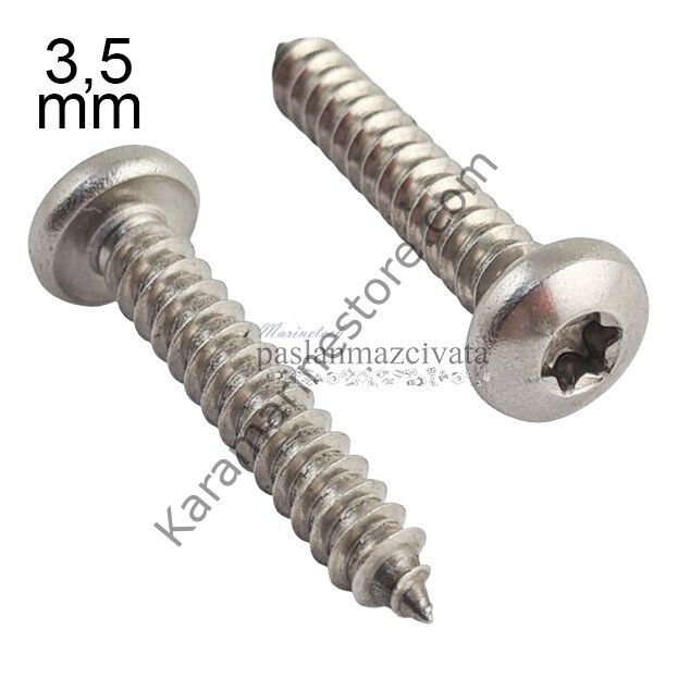 3,5mm Paslanmaz Torx SB Saç Vidası Çeşitleri