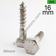 M16 Paslanmaz Trifon, 6k Ağaç Vidası DIN571
