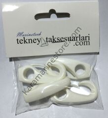 4 ADET 6mm, Plastik Kanca Beyaz