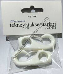2 ADET 8mm , Plastik Kanca Beyaz