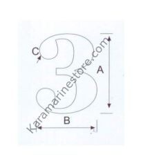 3 Kabartma Rakam Paslanmaz, 316 Kalite