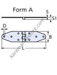 180 x 40 Form A Menteşe, Paslanmaz