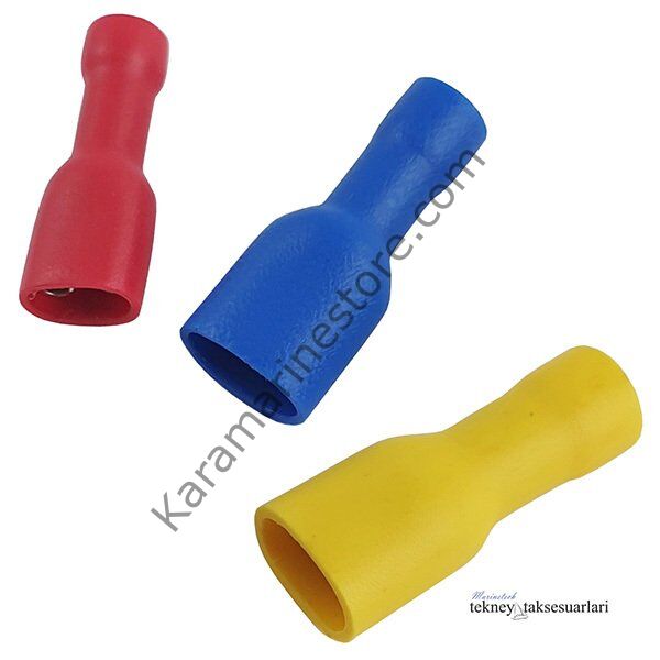Tam İzoleli Dişi Faston Tip Kablo Uçları Çeşitleri 10'lu PAKET