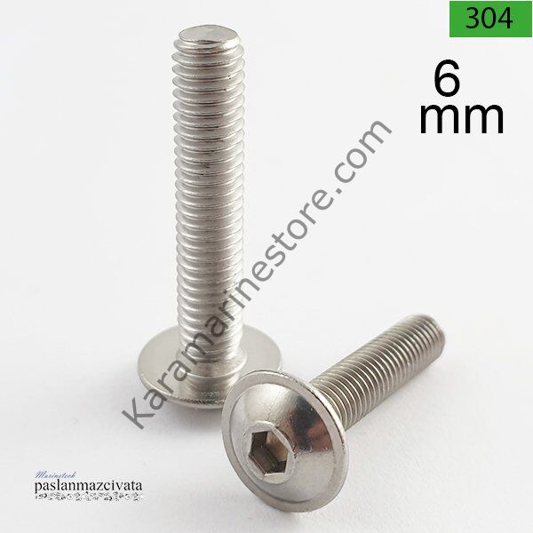 M6 Paslanmaz Pullu Bombe Baş İmbus Civata Çeşitleri