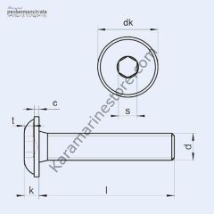 M6 Paslanmaz Pullu Bombe Baş İmbus Civata Çeşitleri