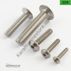 M8 Paslanmaz Pullu Bombe Baş İmbus Civata Çeşitleri