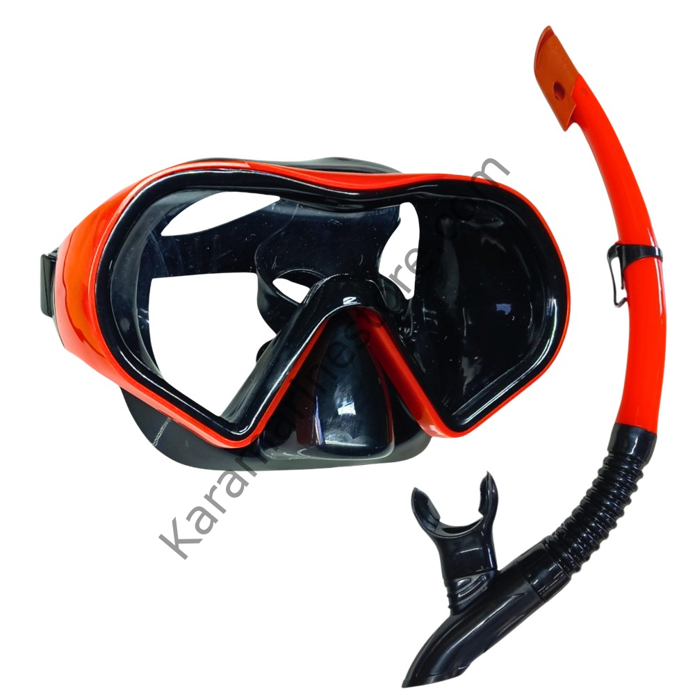 Star Diving Dalış Maskesi ve Snorkel Yetişkin - 51712-KIRMIZI