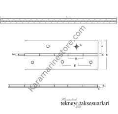 1000 x 40 x 1,5 mm, Paslanmaz Şerit Menteşe,  Boy Menteşe