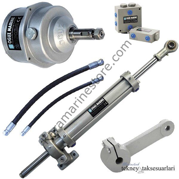 Hidrolik Dümen Sistemi komple Sistem Set  10-14 Mt. Tekneler İçin