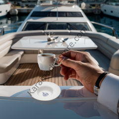 MARINE PLATINUM ESPRESSO TÜRK KAHVESİ FİNCAN TABAĞI PC BEYAZ