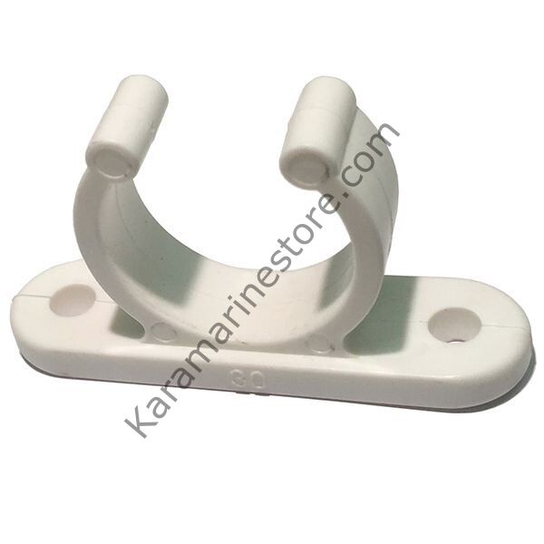 20mm Ay Klips, Esnek boru tutucu Beyaz