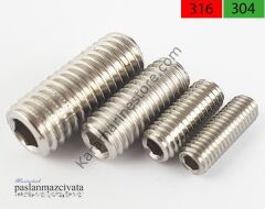 4mm Paslanmaz Setskur Çeşitleri, (Kafasız alyan) DIN916