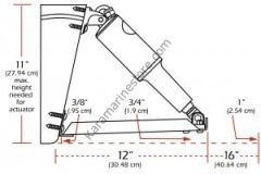 Lenco elektro-mekanik flap sistemi. Edge Mount. 12V.