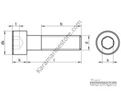 M2,5 Paslanmaz İmbus Civata Çeşitleri DIN912