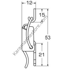 55 X 15 mm,Paslanmaz Mandallı Kilit
