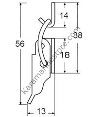56 X 36 mm, Paslanmaz Mandallı Kilit