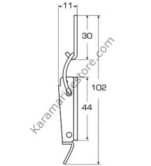 102 X 16,5 mm,Paslanmaz Mandallı Kilit