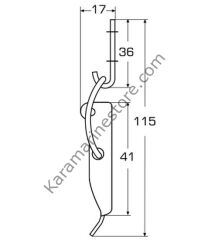 115 x15 mm, Paslanmaz Mandallı Kilit