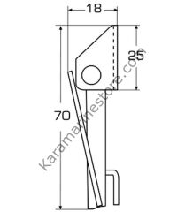 60-70 X 25 mm, Paslanmaz Mandallı Kilit - Ayarlı