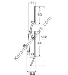 102 X 16,5 mm , Paslanmaz Mandallı Kilit, Asma Kilit Halkalı