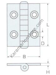 B 30 x 28,5, Paslanmaz Menteşe