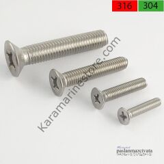 M5 Paslanmaz Yıldız Havşa Baş Vida Çeşitleri (YHB) DIN965