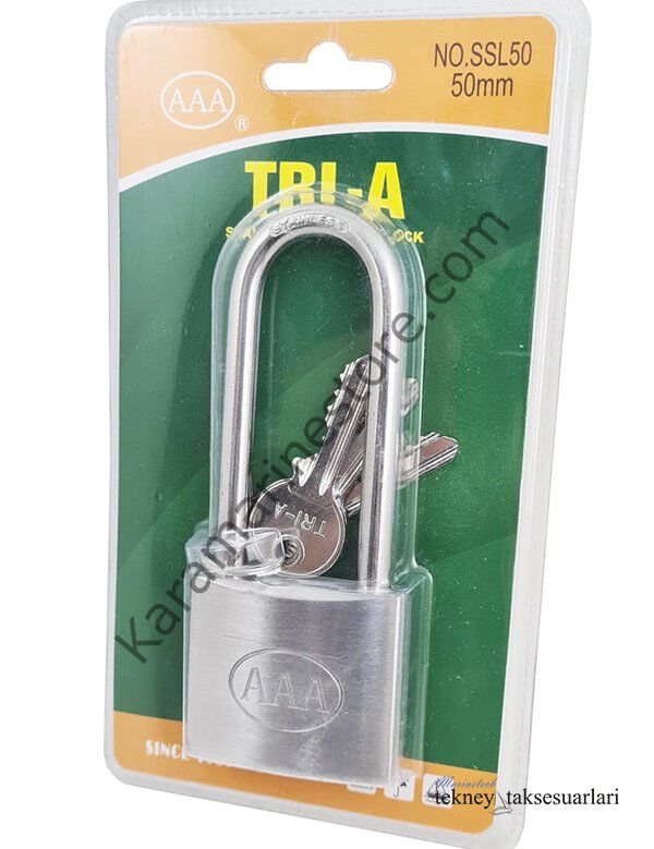 Paslanmaz Asma Kilit Uzun Tip En 50mm