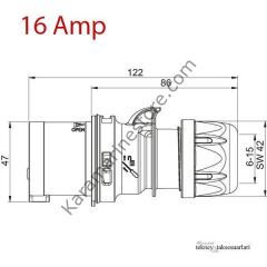 IP44 16 Amp. 32 Amp. Sahil Besleme Erkek Fişi