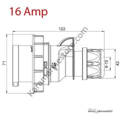 IP67 16 Amp. 32 Amp. Sahil Besleme Erkek Fişi