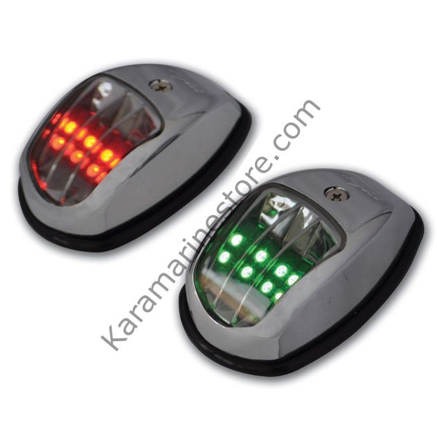 12m, LED 12V İskele / Sancak Feneri Takım (Krome), Seyir Feneri