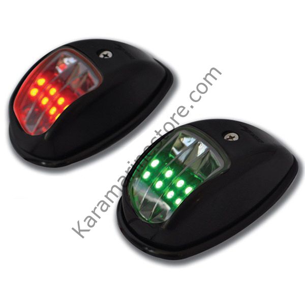 12m, LED 12V İskele / Sancak Feneri Takım (Siyah), Seyir Feneri