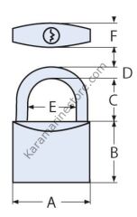 40 mm Marin Asma Kilit Sarı Gövde