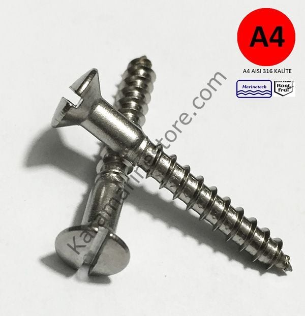 5 mm A4 Paslanmaz MB Ağaç Vidası DIN95 Çeşitleri